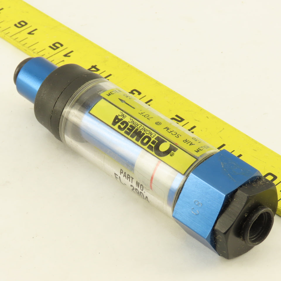 Omega FL-2904 1/4" Port Flow Gauge 1-4 SCFM @ 40-130 PSIG  600PSI MAX
