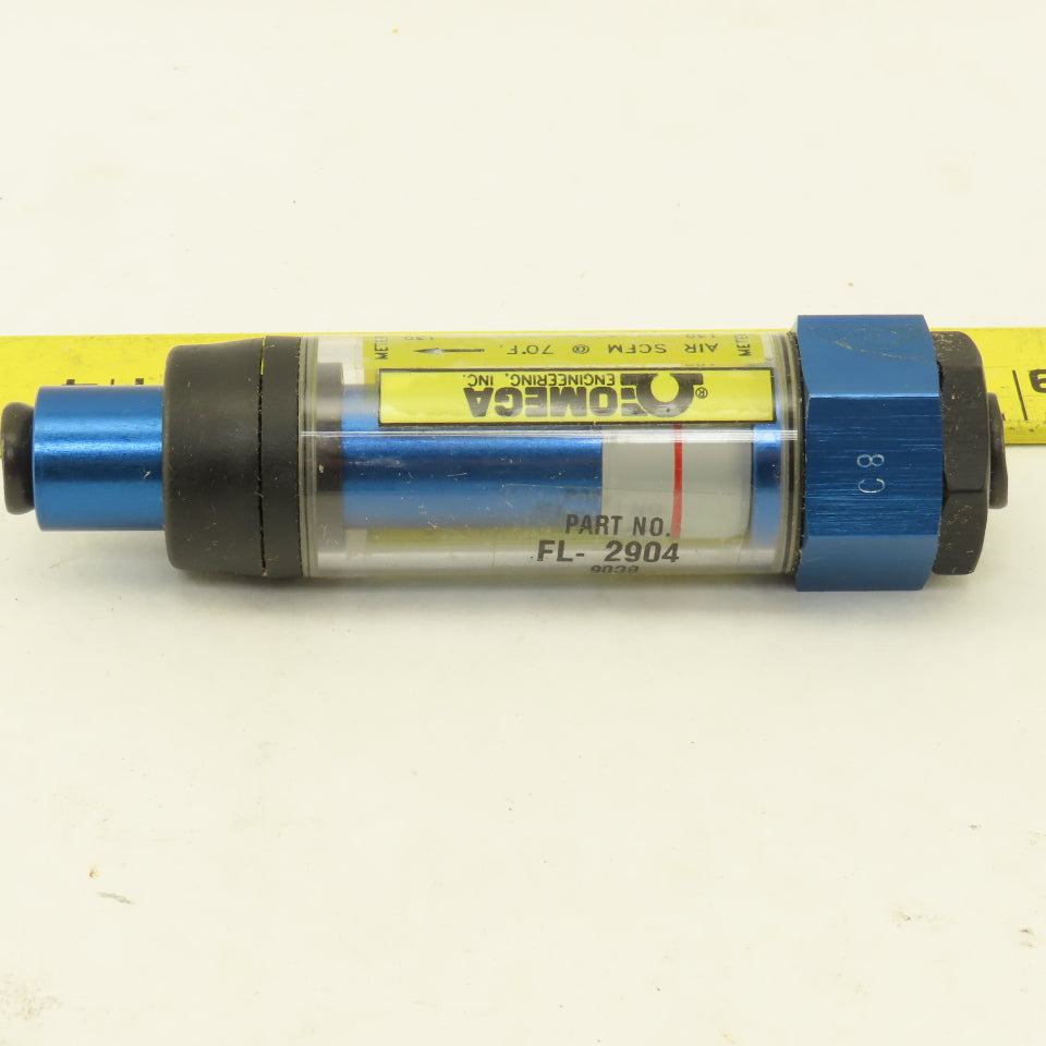 Omega FL-2904 1/4" Port Flow Gauge 1-4 SCFM @ 40-130 PSIG  600PSI MAX