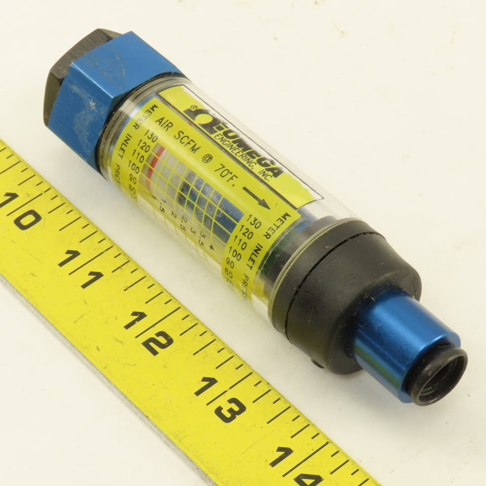 Omega FL-2904 1/4" Port Flow Gauge 1-4 SCFM @ 40-130 PSIG  600PSI MAX