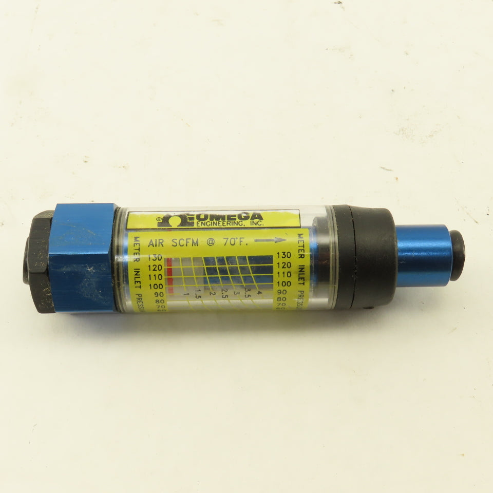 Omega FL-2904 1/4" Port Flow Gauge 1-4 SCFM @ 40-130 PSIG  600PSI MAX