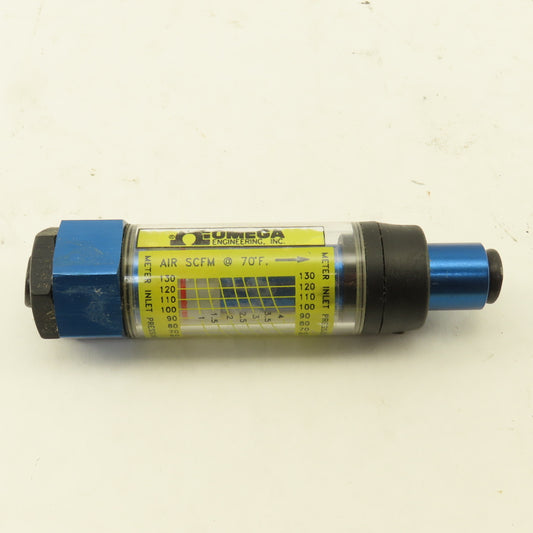 Omega FL-2904 1/4" Port Flow Gauge 1-4 SCFM @ 40-130 PSIG  600PSI MAX