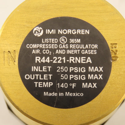 Norgren R44-221-RNEA 1/4" Inert Gas Air CO2 Pressure Regulator 250PSI-50PSI MAX