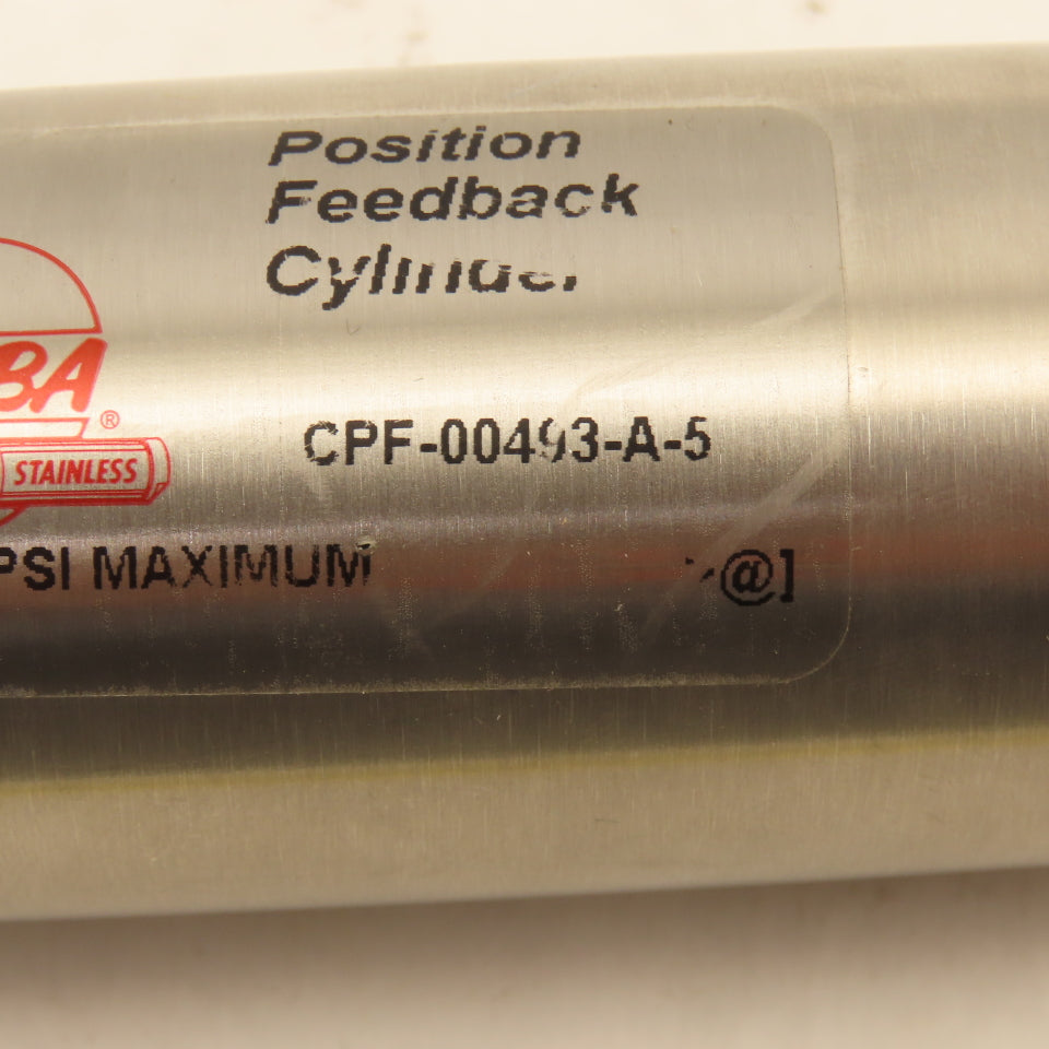 Bimba CPF-00493-A-5 Pneumatic Cylinder Missing  Position Sensor 5" Stroke