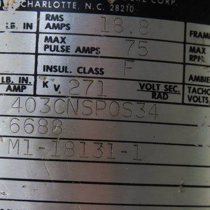 Powertron Contraves 403CNSP0S34 Permanent Magnet Servo Motor 400 RPM 114V