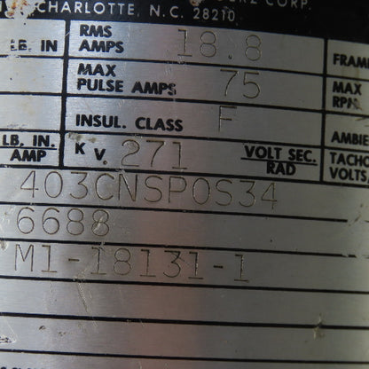 Powertron Contraves 403CNSP0S34 Permanent Magnet Servo Motor 400 RPM 114V