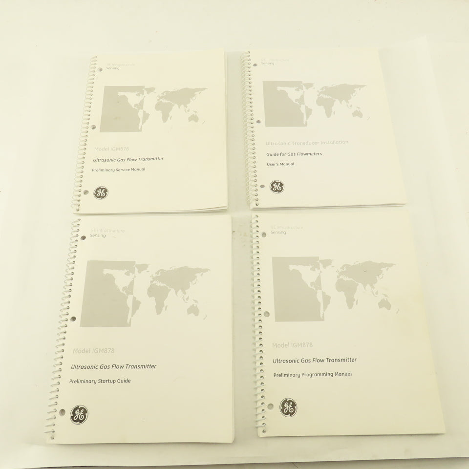 GE Model IGM878 Ultrasonic Gas Flow Meter Programming  Start Up Guides 5 Books