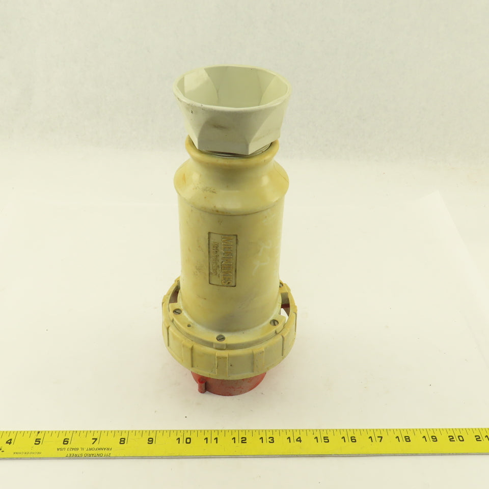 Arrow Hart AH4100P7W 100 AMP 3 Pole 4 Wire 3 Phase 480V Male Pin Plug & Sleeve
