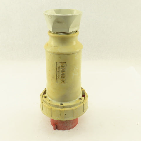 Arrow Hart AH4100P7W 100 AMP 3 Pole 4 Wire 3 Phase 480V Male Pin Plug & Sleeve