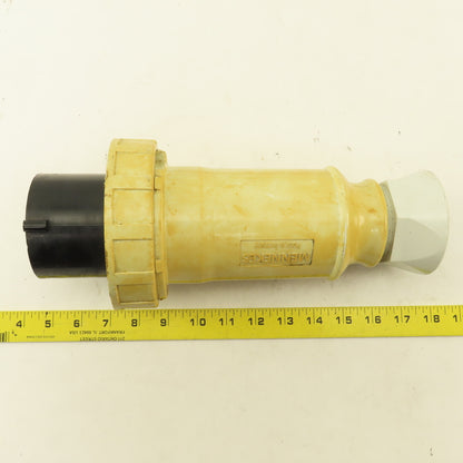 Arrow Hart AH4100P5W 100 AMP 3 Pole 4 Wire 3 Phase 600V Male Pin Plug & Sleeve