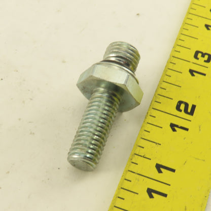 M10-1.5 x M12-1.5 Hex Shoulder Double Ended Stud Bolt 43.50mm OAL