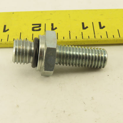 M10-1.5 x M12-1.5 Hex Shoulder Double Ended Stud Bolt 43.50mm OAL