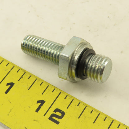 M10-1.5 x M12-1.5 Hex Shoulder Double Ended Stud Bolt 43.50mm OAL