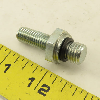 M10-1.5 x M12-1.5 Hex Shoulder Double Ended Stud Bolt 43.50mm OAL