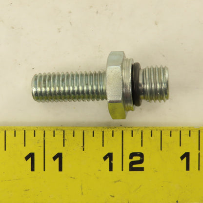 M10-1.5 x M12-1.5 Hex Shoulder Double Ended Stud Bolt 43.50mm OAL
