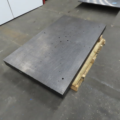 36-3/8" x 62-1/4" Steel Plate 4" Thick Shallow Grooves
