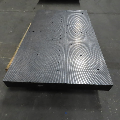 36-3/8" x 62-1/4" Steel Plate 4" Thick Shallow Grooves