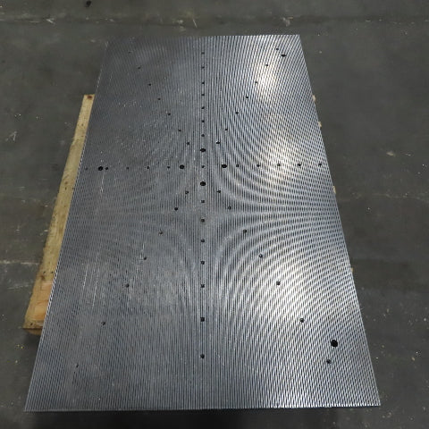 36-3/8" x 62-1/4" Steel Plate 4" Thick Shallow Grooves