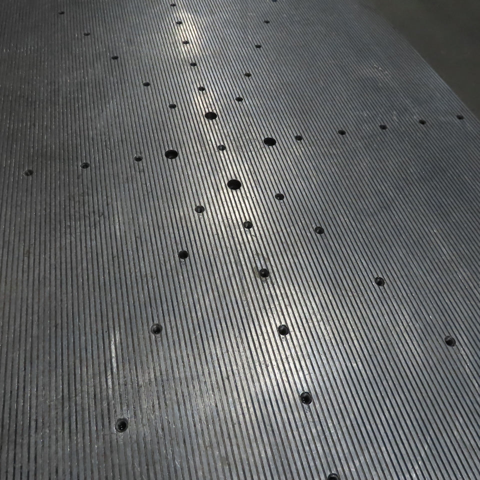 36-3/8" x 62-1/4" Steel Plate 4" Thick Shallow Grooves