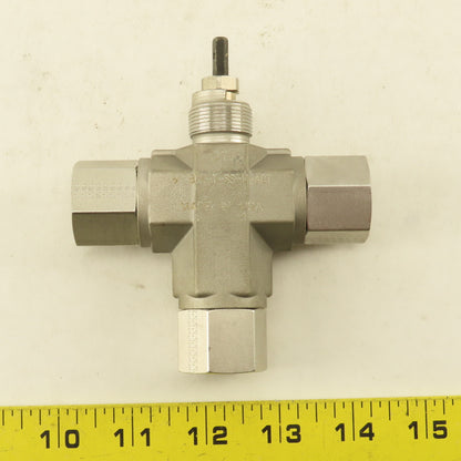 Parker 6F-B8X-T-SS-V-ACT 3/8" NPT Female Stainless Steel 3 Way Actuator Valve