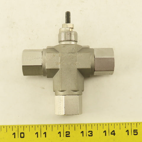 Parker 6F-B8X-T-SS-V-ACT 3/8" NPT Female Stainless Steel 3 Way Actuator Valve