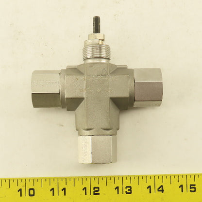 Parker 6F-B8X-T-SS-V-ACT 3/8" NPT Female Stainless Steel 3 Way Actuator Valve