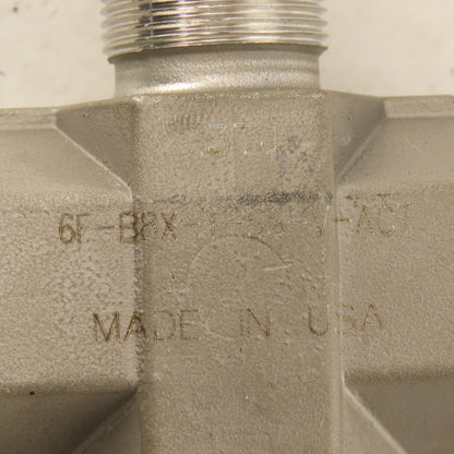 Parker 6F-B8X-T-SS-V-ACT 3/8" NPT Female Stainless Steel 3 Way Actuator Valve