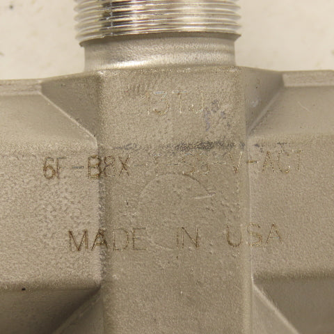 Parker 6F-B8X-T-SS-V-ACT 3/8" NPT Female Stainless Steel 3 Way Actuator Valve