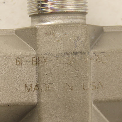 Parker 6F-B8X-T-SS-V-ACT 3/8" NPT Female Stainless Steel 3 Way Actuator Valve