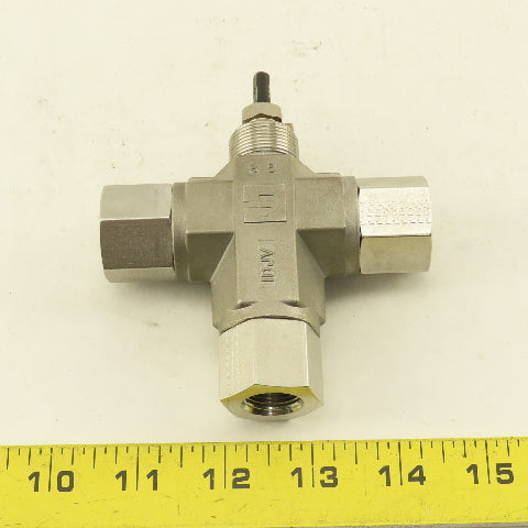 Parker 6F-B8X-T-SS-V-ACT 3/8" NPT Female Stainless Steel 3 Way Actuator Valve