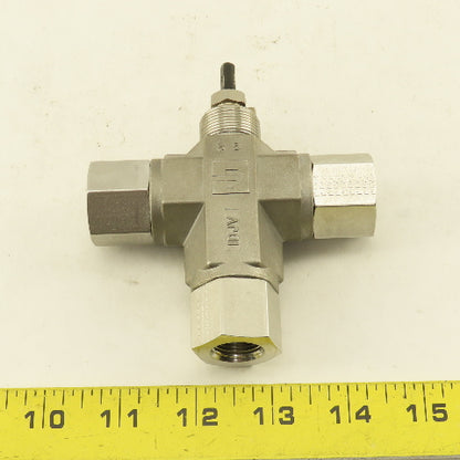 Parker 6F-B8X-T-SS-V-ACT 3/8" NPT Female Stainless Steel 3 Way Actuator Valve