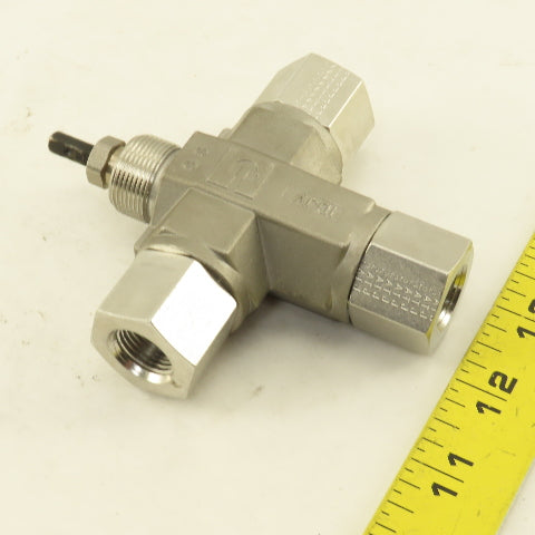 Parker 6F-B8X-T-SS-V-ACT 3/8" NPT Female Stainless Steel 3 Way Actuator Valve