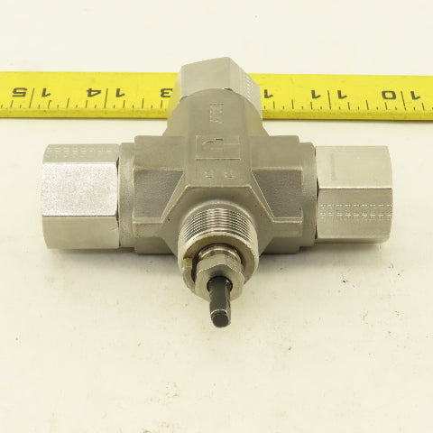 Parker 6F-B8X-T-SS-V-ACT 3/8" NPT Female Stainless Steel 3 Way Actuator Valve