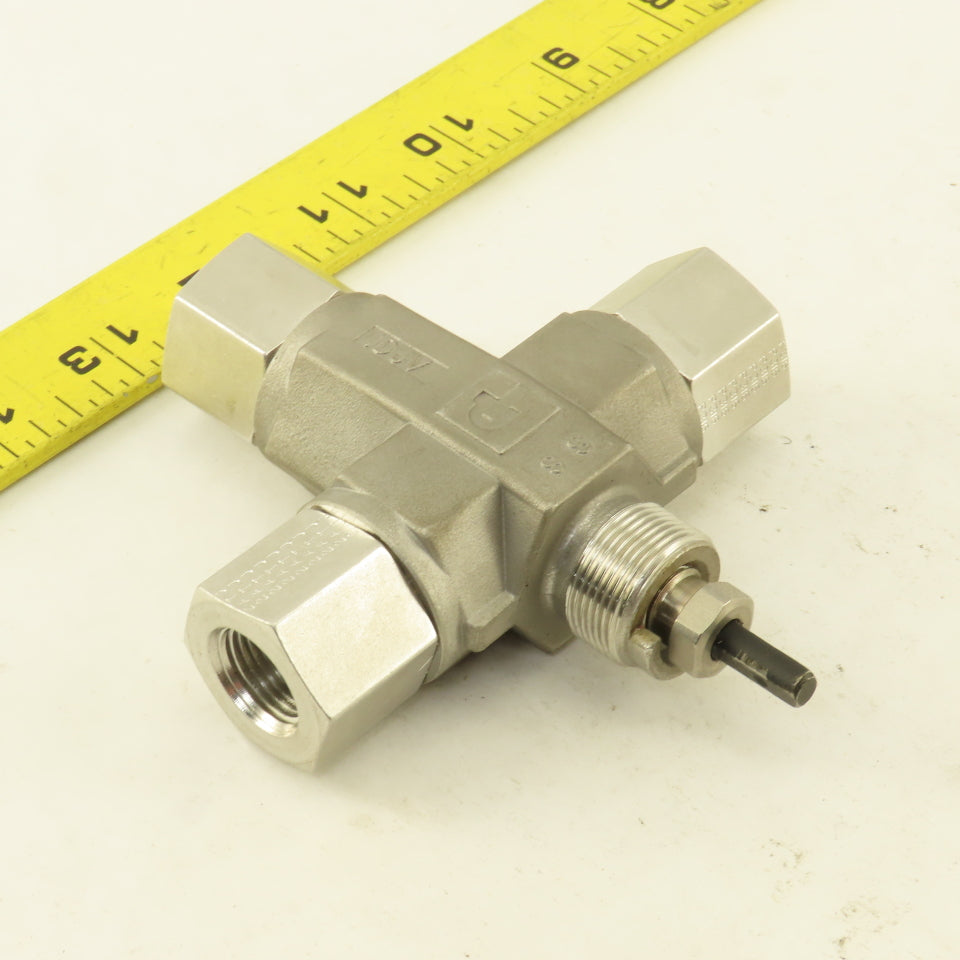 Parker 6F-B8X-T-SS-V-ACT 3/8" NPT Female Stainless Steel 3 Way Actuator Valve