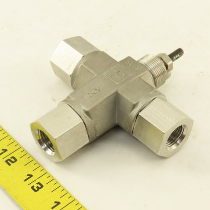 Parker 6F-B8X-T-SS-V-ACT 3/8" NPT Female Stainless Steel 3 Way Actuator Valve