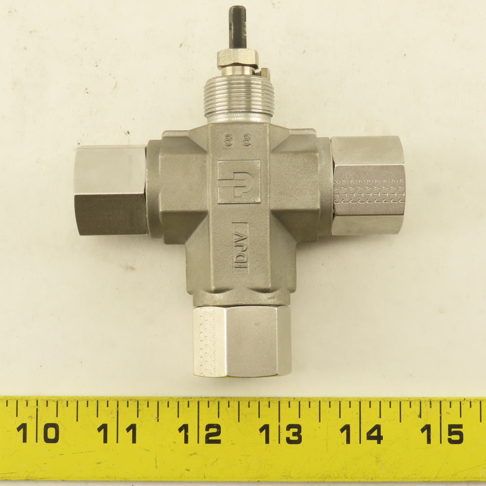 Parker 6F-B8X-T-SS-V-ACT 3/8" NPT Female Stainless Steel 3 Way Actuator Valve
