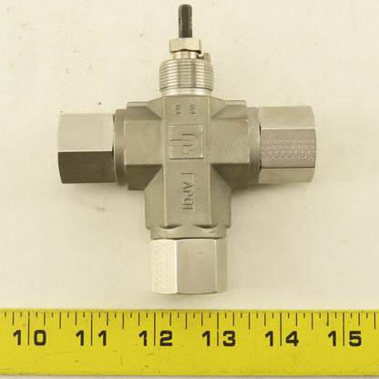 Parker 6F-B8X-T-SS-V-ACT 3/8" NPT Female Stainless Steel 3 Way Actuator Valve