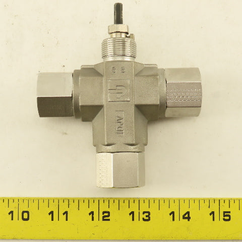 Parker 6F-B8X-T-SS-V-ACT 3/8" NPT Female Stainless Steel 3 Way Actuator Valve
