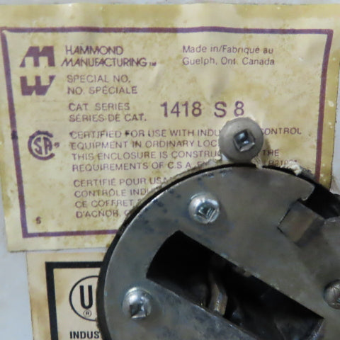 Hammond 1418 S8 Electrical Enclosure 48x36x8" W/Back Plate & Fusible Disconnect