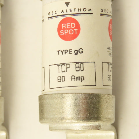 GEC Alsthom TCP80 Red Spot 80 Amp 40kA 350V DC Type gG Fuse Lot Of 3
