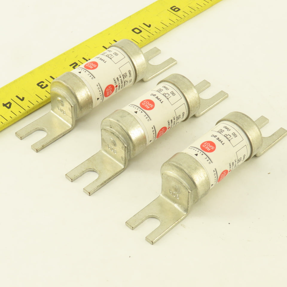 GEC Alsthom TCP80 Red Spot 80 Amp 40kA 350V DC Type gG Fuse Lot Of 3