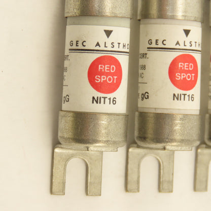 GEC Alsthom NIT16 Red Spot 16 Amp 40kA 250V DC Type gG Fuse Lot Of 3