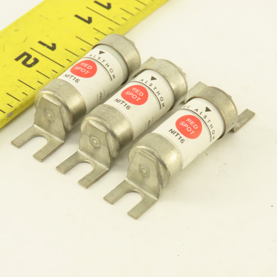 GEC Alsthom NIT16 Red Spot 16 Amp 40kA 250V DC Type gG Fuse Lot Of 3