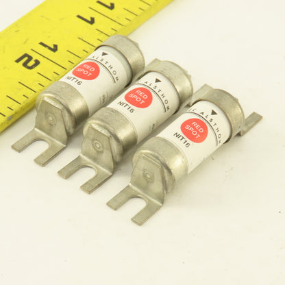 GEC Alsthom NIT16 Red Spot 16 Amp 40kA 250V DC Type gG Fuse Lot Of 3