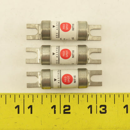GEC Alsthom NIT16 Red Spot 16 Amp 40kA 250V DC Type gG Fuse Lot Of 3