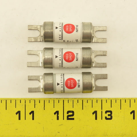 GEC Alsthom NIT16 Red Spot 16 Amp 40kA 250V DC Type gG Fuse Lot Of 3