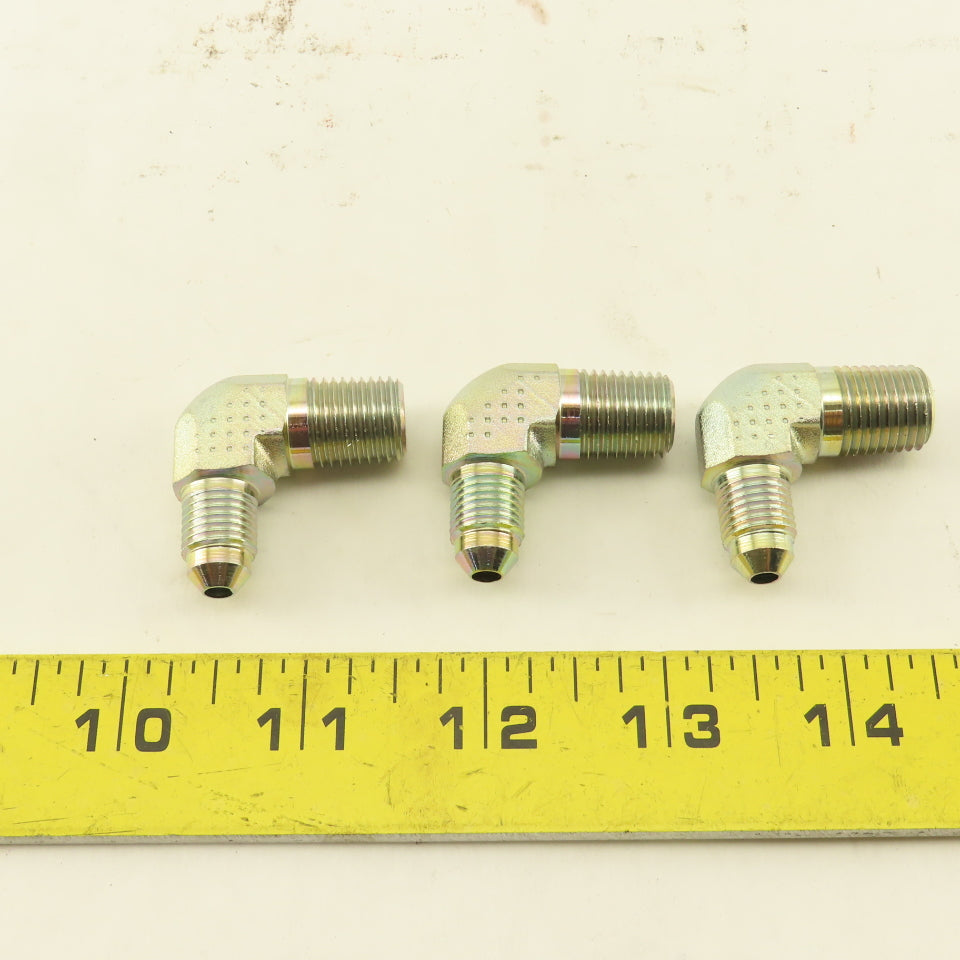 Eaton 2024-4-4 1/4" NPT Male x 7/16" JIC Male 90° Elbow Steel Lot Of 3