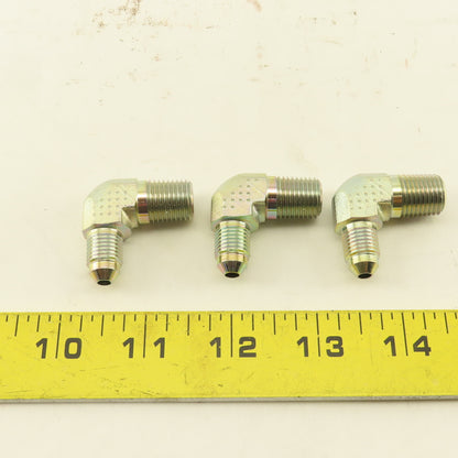 Eaton 2024-4-4 1/4" NPT Male x 7/16" JIC Male 90° Elbow Steel Lot Of 3