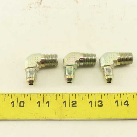 Eaton 2024-4-4 1/4" NPT Male x 7/16" JIC Male 90° Elbow Steel Lot Of 3