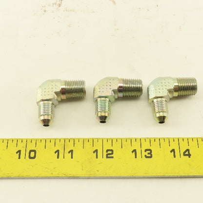 Eaton 2024-4-4 1/4" NPT Male x 7/16" JIC Male 90° Elbow Steel Lot Of 3