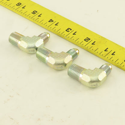 Eaton 2024-4-4 1/4" NPT Male x 7/16" JIC Male 90° Elbow Steel Lot Of 3